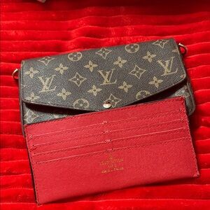 Louis Vuitton Black and Red Monogram Wallet